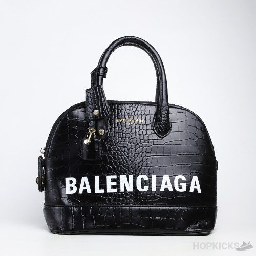 Ville S Balenciaga Bag In Croc Print Leather With Logo